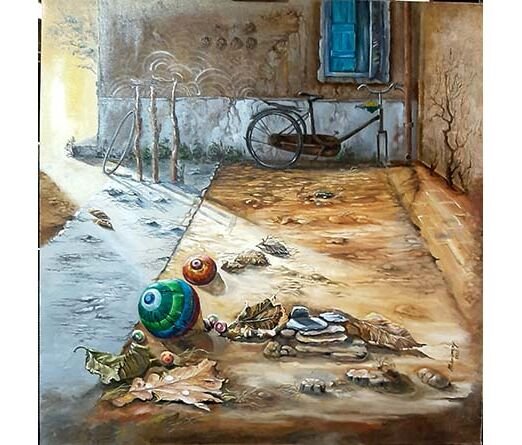 5 Nostalgic Childhood 24x24 in Oil on Canvas