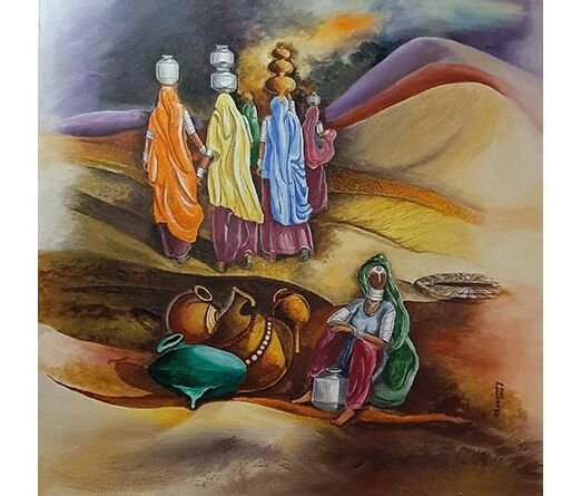 9 Rajasthan Folk 24x24 inc Acrylic on Canvas
