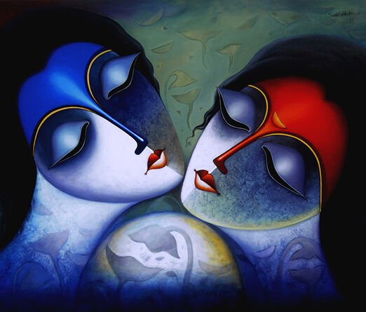 Relation i acrylic on canvas 48x60 inch gprice Rs 150000