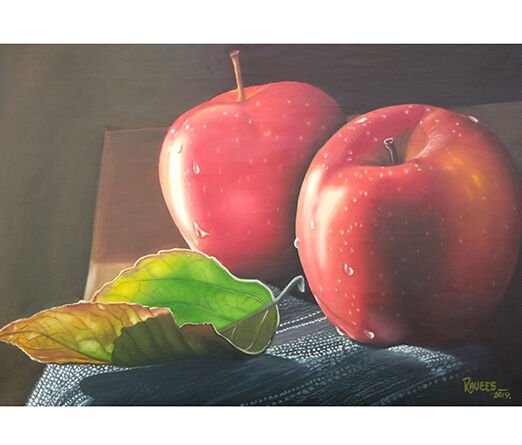 apple with leaf 22 x 15