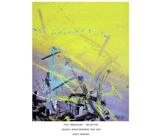COVID -19(A) Abstract Acrylic Canvas 30×24