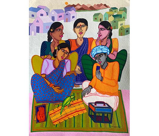 Dhan Prasad -Title Fortune Teller -Medium Acrylic on Paper - 2021 3