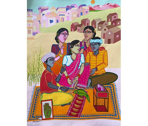 Dhan Prasad -Title Fortune Teller -Medium Acrylic on Paper - 2021 5