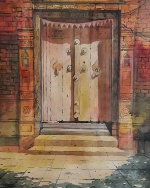 Door 2-Watercolour on paper-Size-22x30 inches