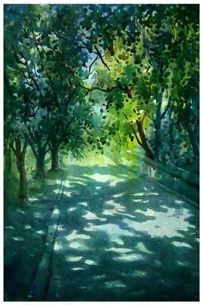 Park-Watercolour on British Waterford paper-Size-22x15 inches
