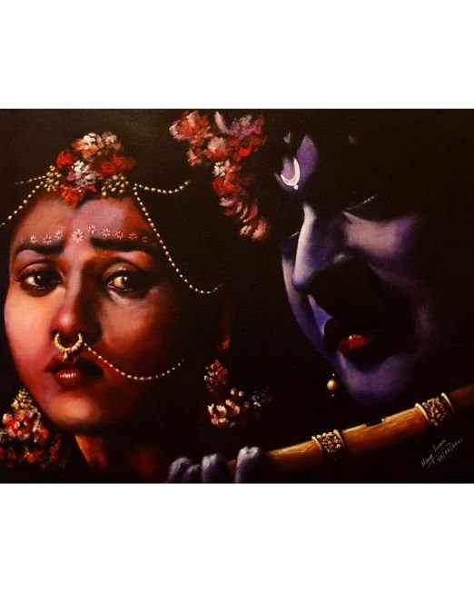 Radha Mohan - Acrylic on canvas - 18 inch x 24 inch