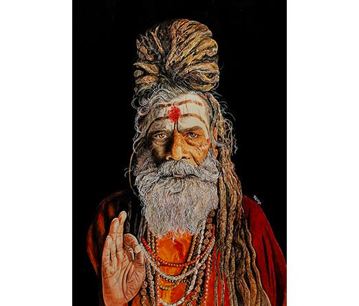 Sadhu - water color -size 15x20 inches