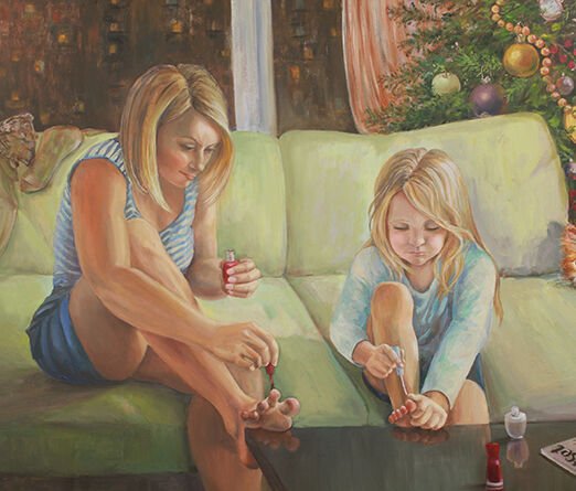 from mom to daughter-oil on canvas