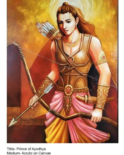 Titile- Prince of Ayodhya Medium- Acrylic on Canvas Size- 28x38 inch Year- 2020