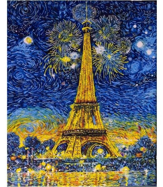 Starry Might over Eiffel Tower